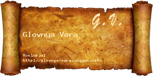 Glovnya Vera névjegykártya